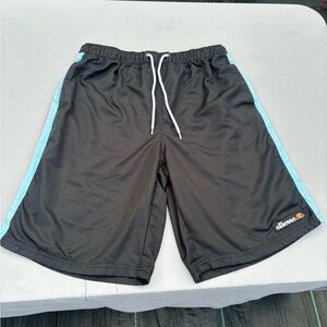 Ellesse Men's Black Shorts with Blue Trim